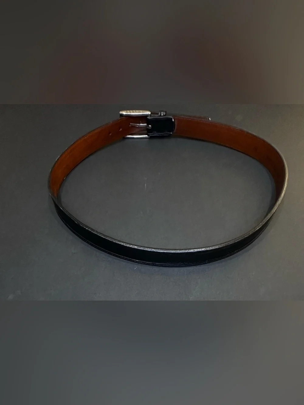 VTG 1980s-90s Johnston & Murphy High-End Black Leather Dress Belt 40